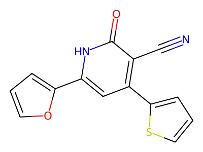 6-(Furan-2-yl)-2-oxo-4-(thiophen-2-yl)-1,2-dihydropyridine-3-carbonitrile structure