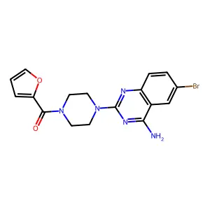 [4-(4-Amino-6-bromoquinazolin-2-yl)piperazin-1-yl]-(furan-2-yl)methanone structure