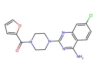 Piperazine, 1-(4-amino-7-chloro-2-quinazolinyl)-4-(2-furanylcarbonyl)- structure