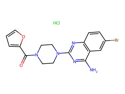 1-(4-Amino-6-bromo-2-quinazolinyl)-4-(2-furanylcarbonyl)piperazine hydrochloride structure