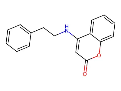 2H-1-Benzopyran-2-one, 4-[(2-phenylethyl)amino]- structure