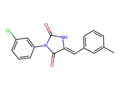 3-(3-Chlorophenyl)-5-[(3-methylphenyl)methylidene]imidazolidine-2,4-dione structure