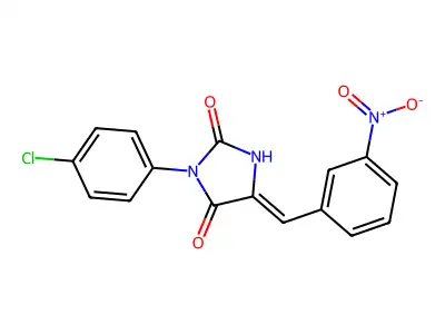 3-(4-Chlorophenyl)-5-[(3-nitrophenyl)methylidene]imidazolidine-2,4-dione structure