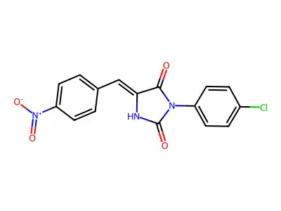 3-(4-Chlorophenyl)-5-[(4-nitrophenyl)methylidene]imidazolidine-2,4-dione structure