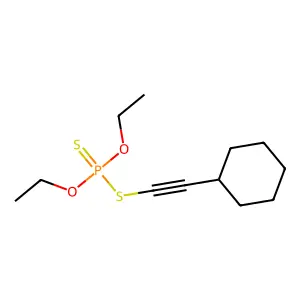Phosphorodithioic acid, S-(cyclohexylethynyl) O,O-diethyl ester structure