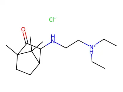 Camphor, 3-((2-(diethylamino)ethyl)amino)-, hydrochloride structure