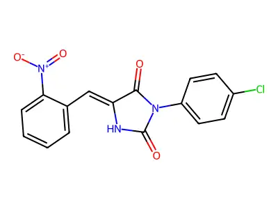 3-(4-Chlorophenyl)-5-[(2-nitrophenyl)methylidene]imidazolidine-2,4-dione structure