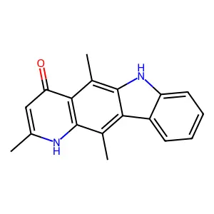 1,4-dihydro-4-oxo-2,5,11-trimethyl-6H-pyrido(3,2-b)carbazole structure