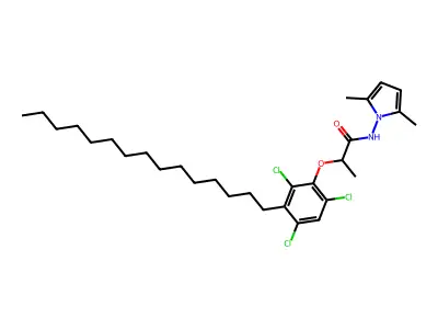 N-(2,5-Dimethyl-1H-pyrrol-1-yl)-2-(2,4,6-trichloro-3-pentadecylphenoxy)propanamide structure