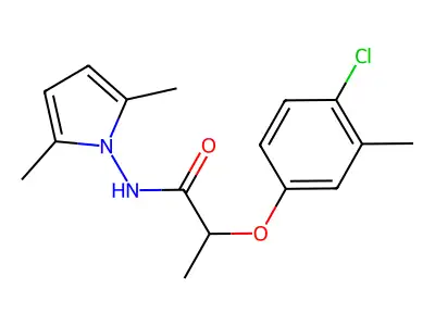 Propanamide, 2-(4-chloro-3-methylphenoxy)-N-(2,5-dimethyl-1H-pyrrol-1-yl)- structure