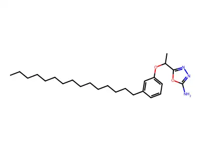 1,3,4-Oxadiazol-2-amine, 5-(1-(3-pentadecylphenoxy)ethyl)- structure