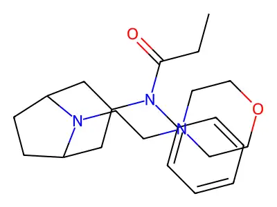 8-N-(2-ethylmorpholinyl)-8-azabicyclo(3.2.1)octane-3-propionanilide structure