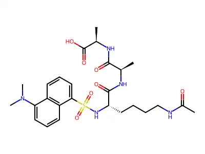epsilon-N-Acetyl-alpha(N)-dansyl-lysyl-alanyl-alanine structure