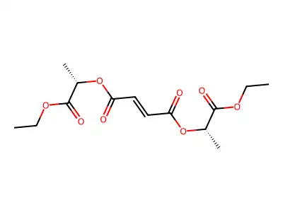(-)-Bis(S)-1-(ethoxycarbonyl)ethyl fumarate structure