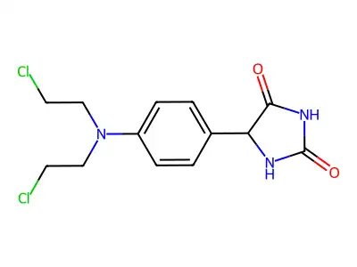 Hydantoin, 5-(p-(bis(2-chloroethyl)amino)phenyl)- structure