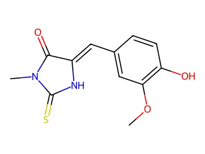 5-(4-Hydroxy-3-methoxybenzylidene)-3-methyl-2-thioxo-4-imidazolidinone structure