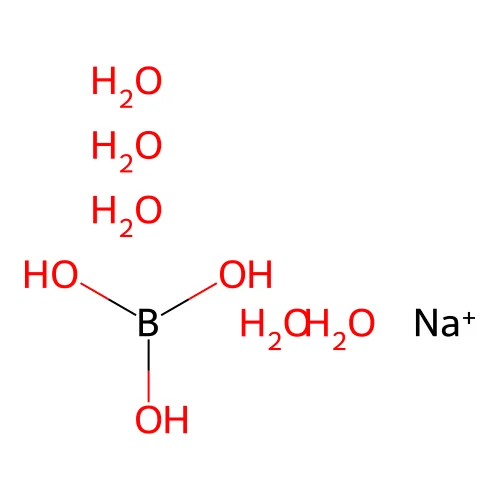 Boric acid,sodium salt,pentahydrate structure