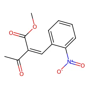 Methyl 2-(2-nitrobenzylidene)acetoacetate structure