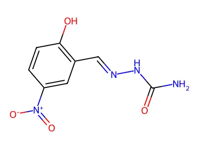 2-[(2-Hydroxy-5-nitrophenyl)methylene]hydrazinecarboxamide structure