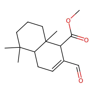 1-Naphthalenecarboxylic acid, 2-formyl-1,4,4a,5,6,7,8,8a-octahydro-5,5,8a-trimethyl-, methyl ester,(1S-(1a,4aa,8ab))- structure