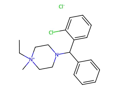 Piperazinium, 4-(o-chloro-alpha-phenylbenzyl)-1-ethyl-1-methyl-, chloride structure