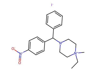 Piperazinium, 1-ethyl-1-methyl-4-(p-nitro-alpha-phenylbenzyl)-, iodide structure