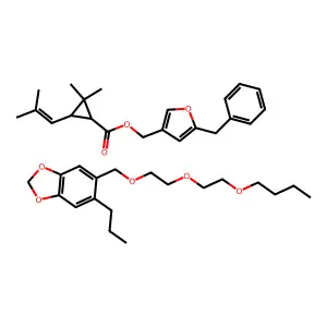 Resmethrin mixt. with piperonyl butoxide structure