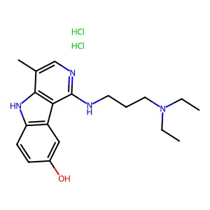 5H-Pyrido(4,3-b)indol-8-ol, 1-((3-(diethylamino)propyl)amino)-4-methyl-, dihydrochloride structure