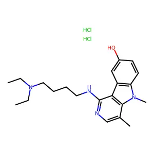 5H-Pyrido(4,3-b)indol-8-ol, 1-((4-(diethylamino)butyl)amino)-4,5-dimethyl-, dihydrochloride structure