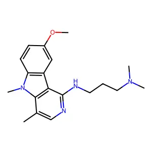 N'-(8-Methoxy-4,5-dimethyl-5H-pyrido(4,3-b) indol-1-yl)-N,N-dimethylpropanediamine structure