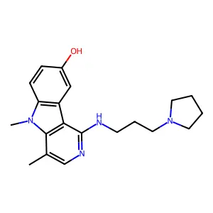 4,5-Dimethyl-1-((3-(1-pyrrolidinyl)propyl)amino)-5H-pyrido(4,3-b)indol-8-ol structure