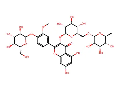 Isorhamnetin-3-O-rutinoside-4'-O-glucoside structure