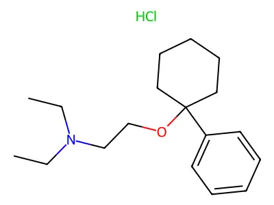 Triethylamine, 2-((1-phenylcyclohexyl)oxy)-, hydrochloride structure