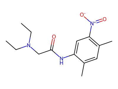 2',4'-Acetoxylidide, 2-(diethylamino)-5'-nitro- structure