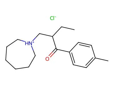 Butyrophenone, 2-((hexahydro-1H-azepin-1-yl)methyl)-4'-methyl-, hydrochloride structure