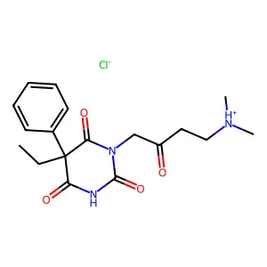 Barbituric acid, 1-(4-dimethylamino-2-oxobutyl)-5-ethyl-5-phenyl-, hydrochloride structure