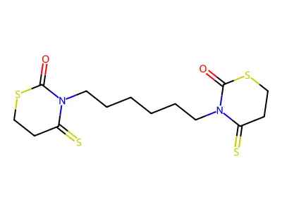 2H-1,3-Thiazin-2-one, 3,3'-(1,6-hexanediyl)bis(tetrahydro-4-thioxo- structure