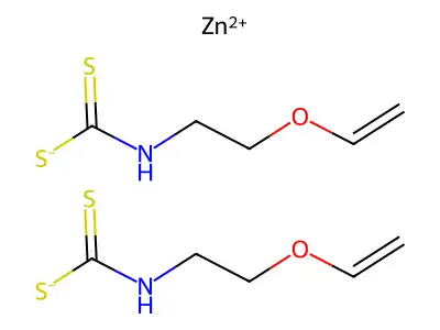 Zinc, bis((2-(ethenyloxy)ethyl)carbamodithioato-S,S')-, (T-4)- structure