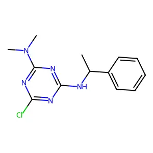 1,3,5-Triazine-2,4-diamine, 6-chloro-N,N-dimethyl-N'-(1-phenylethyl)- structure