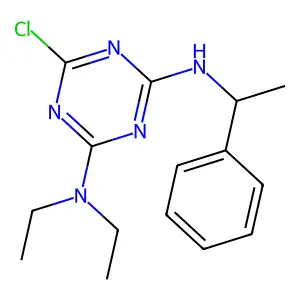 1,3,5-Triazine-2,4-diamine, 6-chloro-N,N-diethyl-N'-(1-phenylethyl)- structure