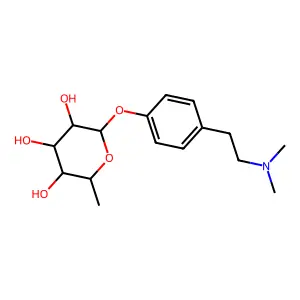 alpha-L-Mannopyranoside, 4-(2-(dimethylamino)ethyl)phenyl 6-deoxy- structure