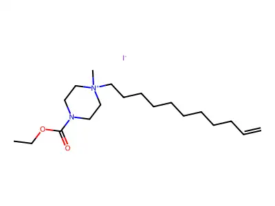 Piperazinium, 4-carboxy-1-methyl-1-(10-undecenyl)-, iodide, ethyl ester structure