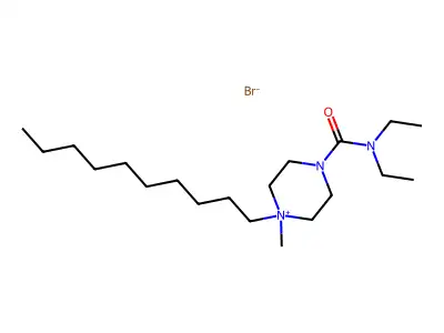 1-Decyl-4-(diethylcarbamoyl)-1-methylpiperazin-1-ium bromide structure