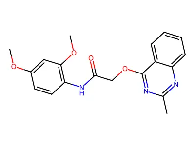 N-(2,4-dimethoxyphenyl)-2-(2-methylquinazolin-4-yl)oxyacetamide structure
