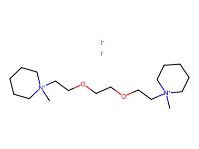 Piperidinium, 1,1'-(ethylenebis(oxyethylene))bis(1-methyl-, diiodide structure