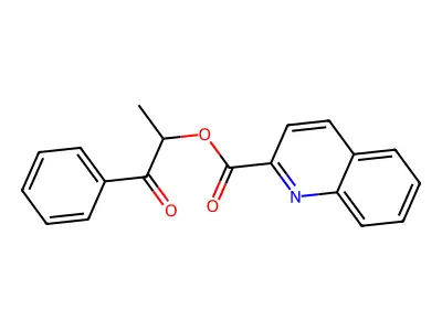 2-Quinolinecarboxylic acid (1-oxo-1-phenylpropan-2-yl) ester structure