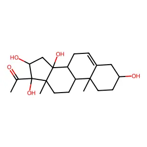 3,14,16,17-Tetrahydroxypregn-5-en-20-one structure