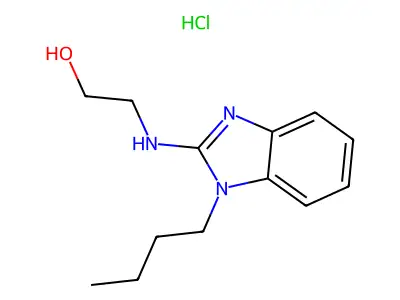 Ethanol, 2-((1-butyl-1H-benzimidazol-2-yl)amino)-, monohydrochloride structure