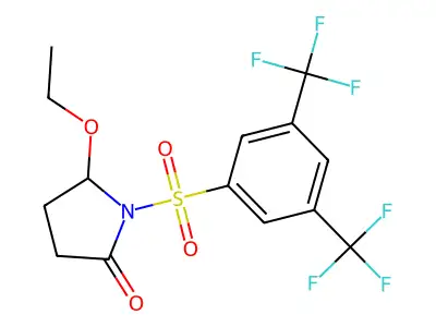 2-Pyrrolidinone, 1-((3,5-bis(trifluoromethyl)phenyl)sulfonyl)-5-ethoxy- structure