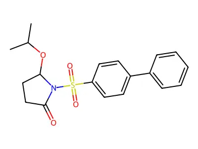 2-Pyrrolidinone, 1-((1,1'-biphenyl)-4-ylsulfonyl)-5-(1-methylethoxy)- structure